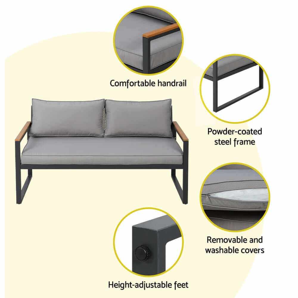 Gardeon Outdoor Sofa 3 Seat Corner Modular Lounge Set