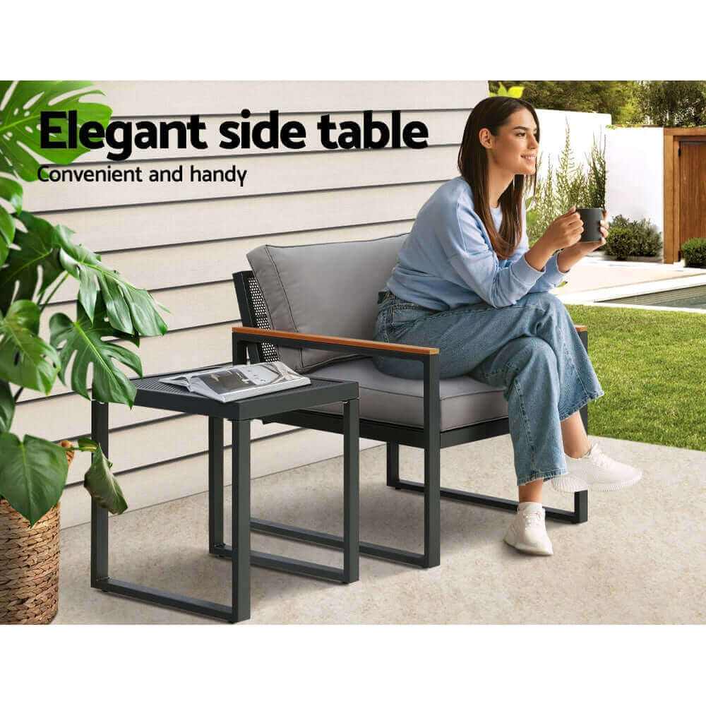 Gardeon Outdoor Sofa 3 Seat Corner Modular Lounge Set