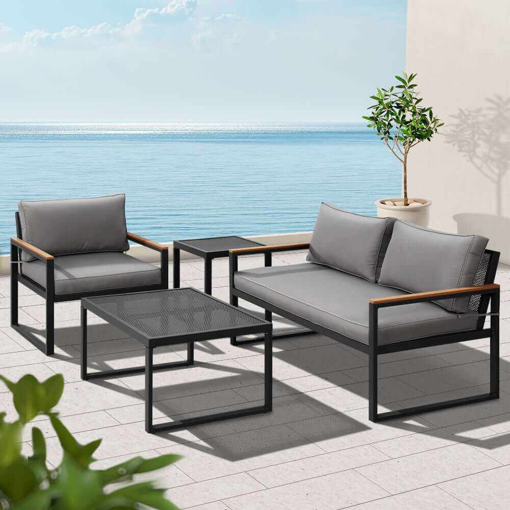 Gardeon Outdoor Sofa 3 Seat Corner Modular Lounge Set
