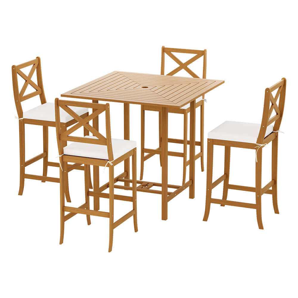 Gardeon 5-Piece Outdoor Bistro Table And Chairs