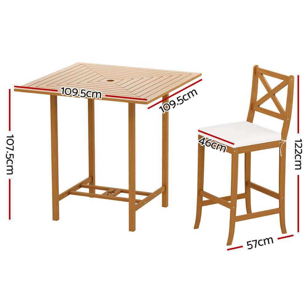 Gardeon 5-Piece Outdoor Bistro Table And Chairs