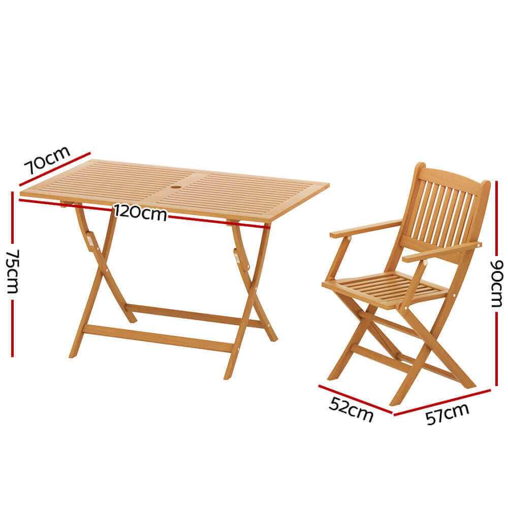 Gardeon 7 Piece Outdoor Folding Table And Chairs Set