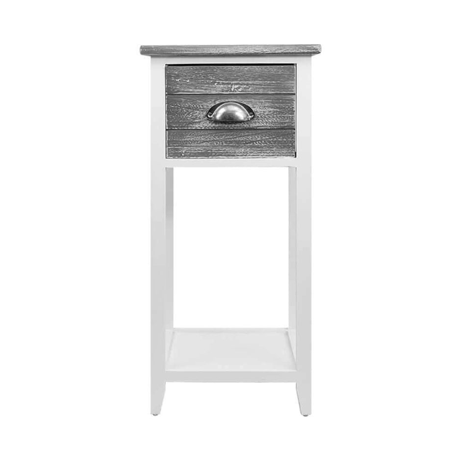 Bedside Table with Drawer Grey