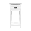 Bedside Table with Drawers White