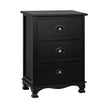 Bedside Table with Drawers black