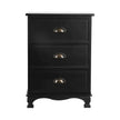 Bedside Table with Drawers black