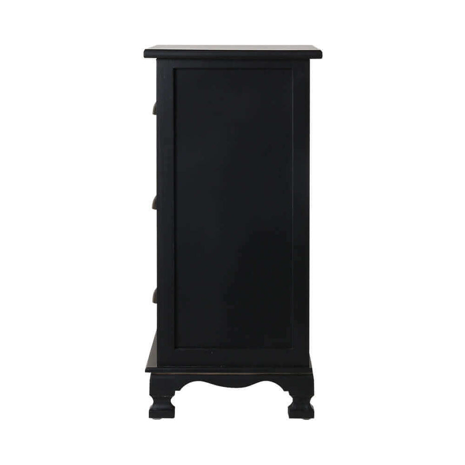 Bedside Table with Drawers black