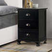 Bedside Table with Drawers black