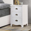 Bedside Table with Drawers Vintage White