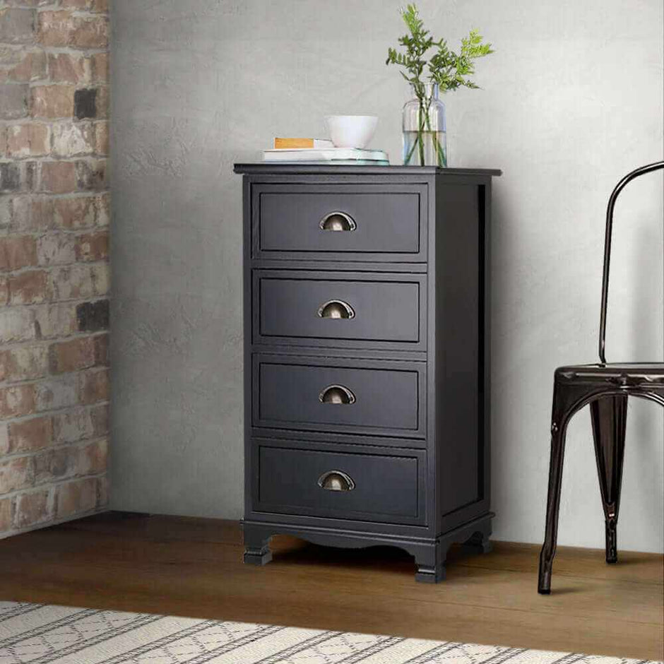 Vintage Bedside Table Black