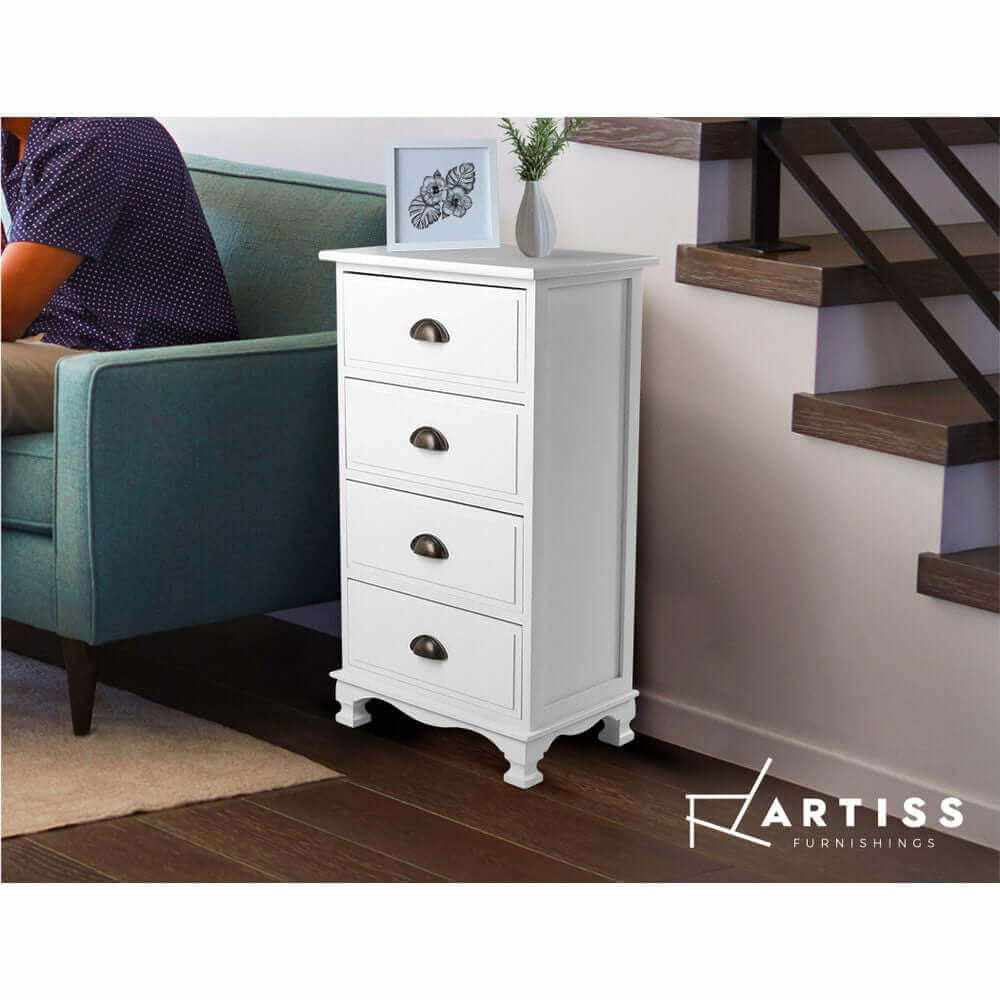 bedside Drawers Cabinet white