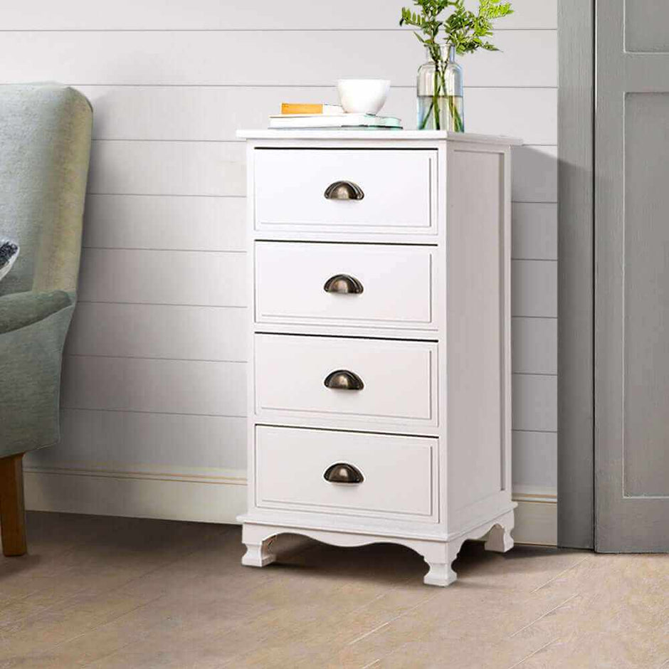 bedside Drawers Cabinet white