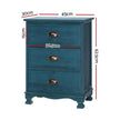 Bedside Table with Drawers blue