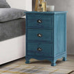 Bedside Table with Drawers blue