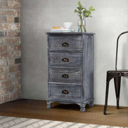 Artiss Bedside Drawers Cabinet Vintage 4 Chest of Drawers - Grey