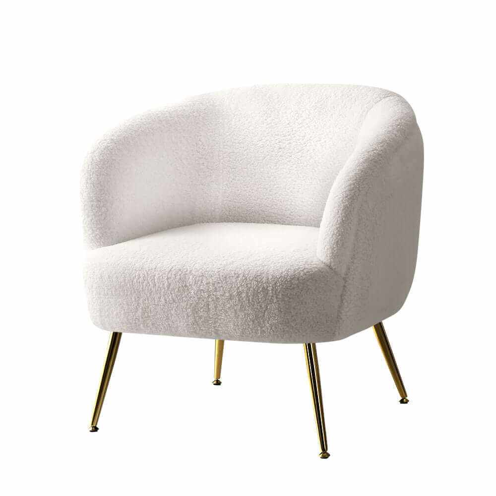 Artiss Armchairs Sherpa Boucle White for Sale