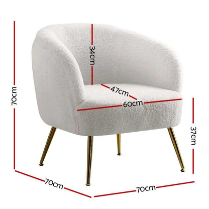 Artiss Armchairs Sherpa Boucle White for Sale