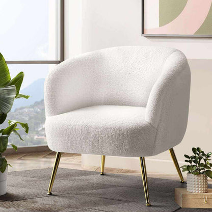 Artiss Armchairs Sherpa Boucle White for Sale