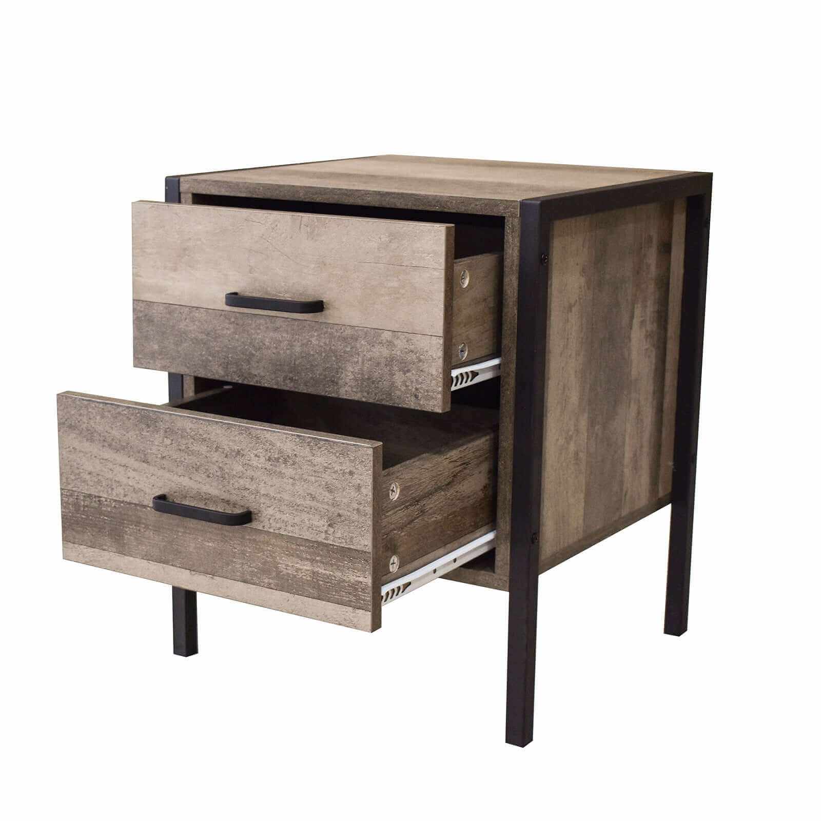 industrial Bedside Table Nightstand 