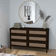 Casa Decor Tulum Rattan 6 Chest of Drawers - Black
