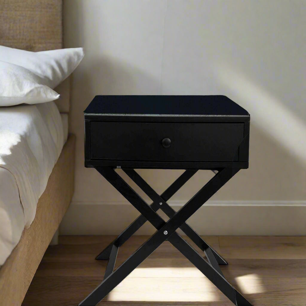 Milano Decor Bedside Table Surry Hills - Two Pack Set - Black