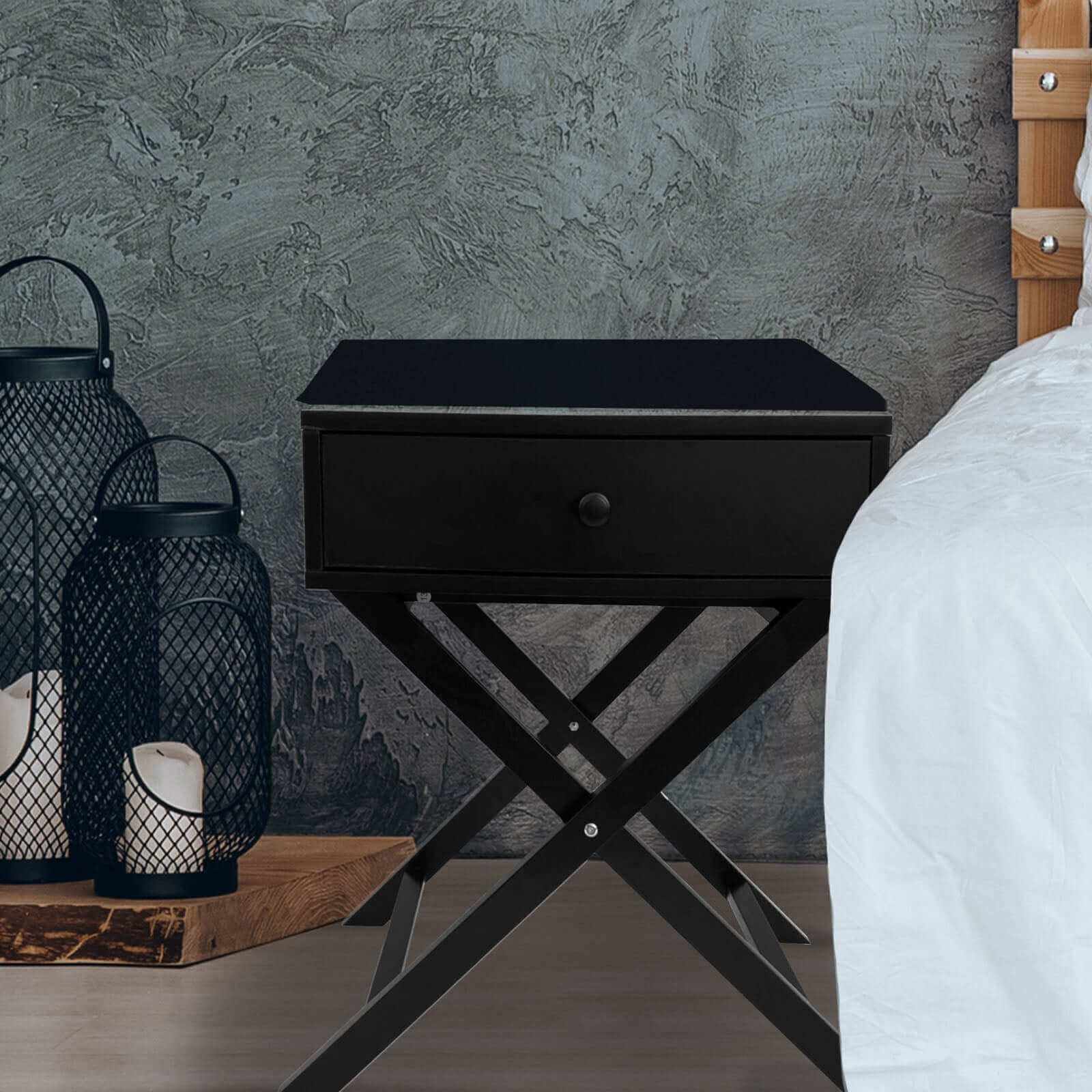 Bedside Table set Black 