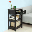 Black Bedside Table Drawer 