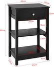 Black Bedside Table Drawer 