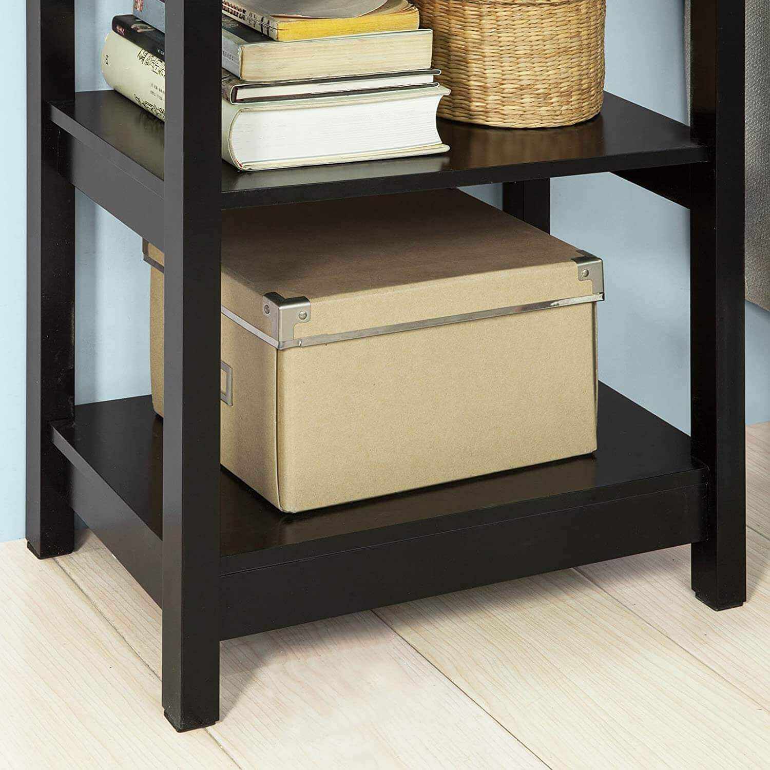 Black Bedside Table Drawer and 2 Shelves