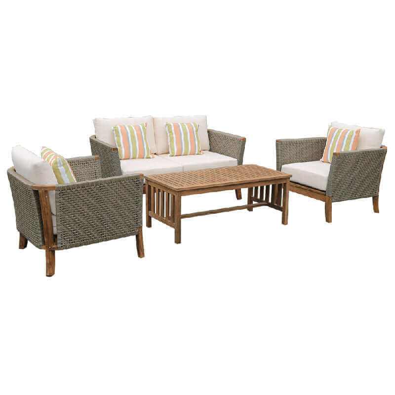 timber outdoor sofa & table 