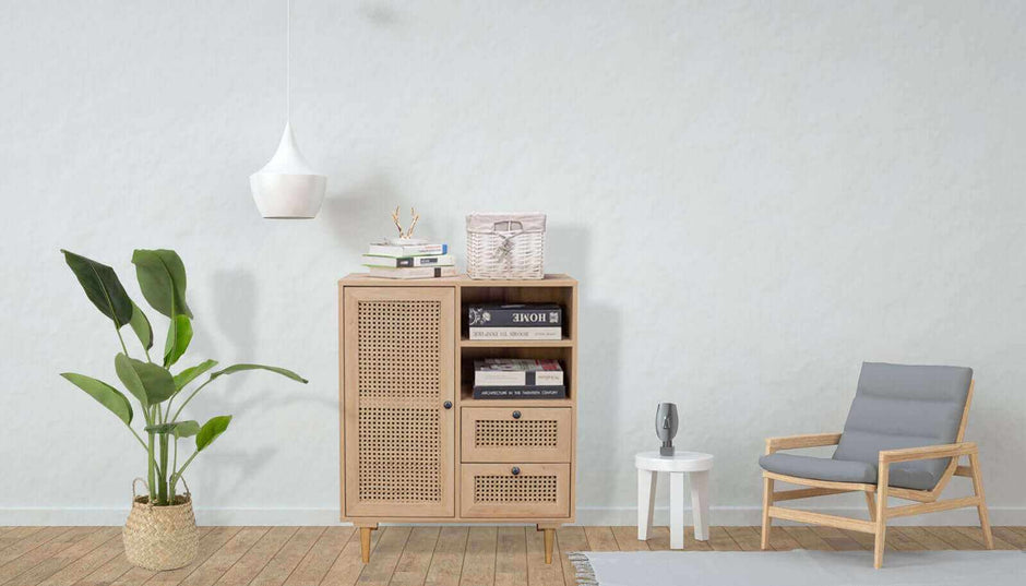 Rattan Buffet Sideboard Storage 