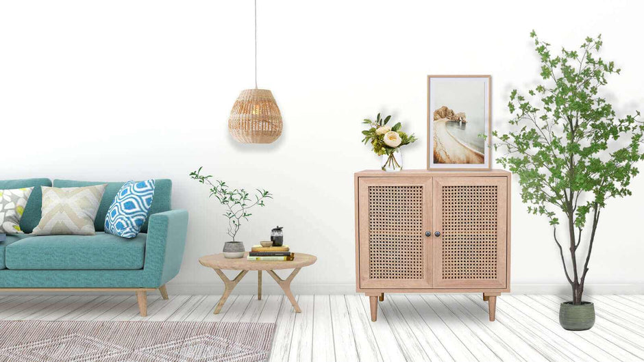 rattan cabinet with 2 door