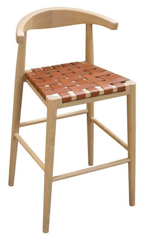 Elliot Genuine Leather Barstool - Set of 2 - Natural