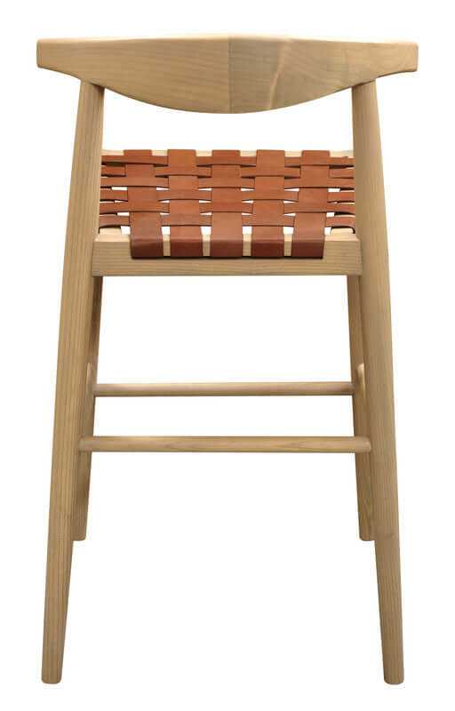 Elliot Genuine Leather Barstool - Set of 2 - Natural