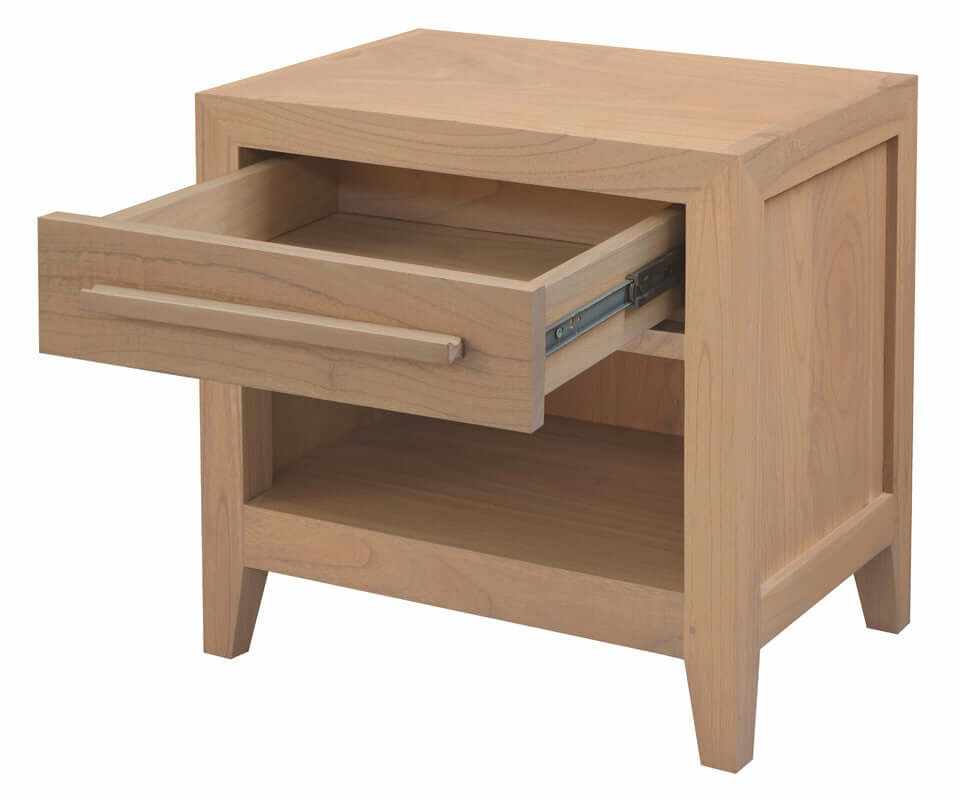 Dion 1 Drawer Solid Bedside Table Natural