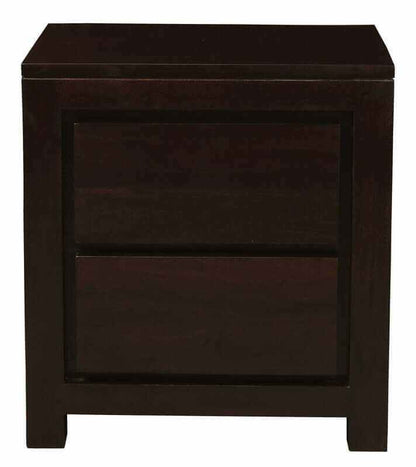 Amsterdam 2 Drawer Nightstand Bedside Table (Chocolate)