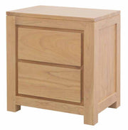 Amsterdam Solid White Cedar 2 Drawer Bedside Table (Natural)
