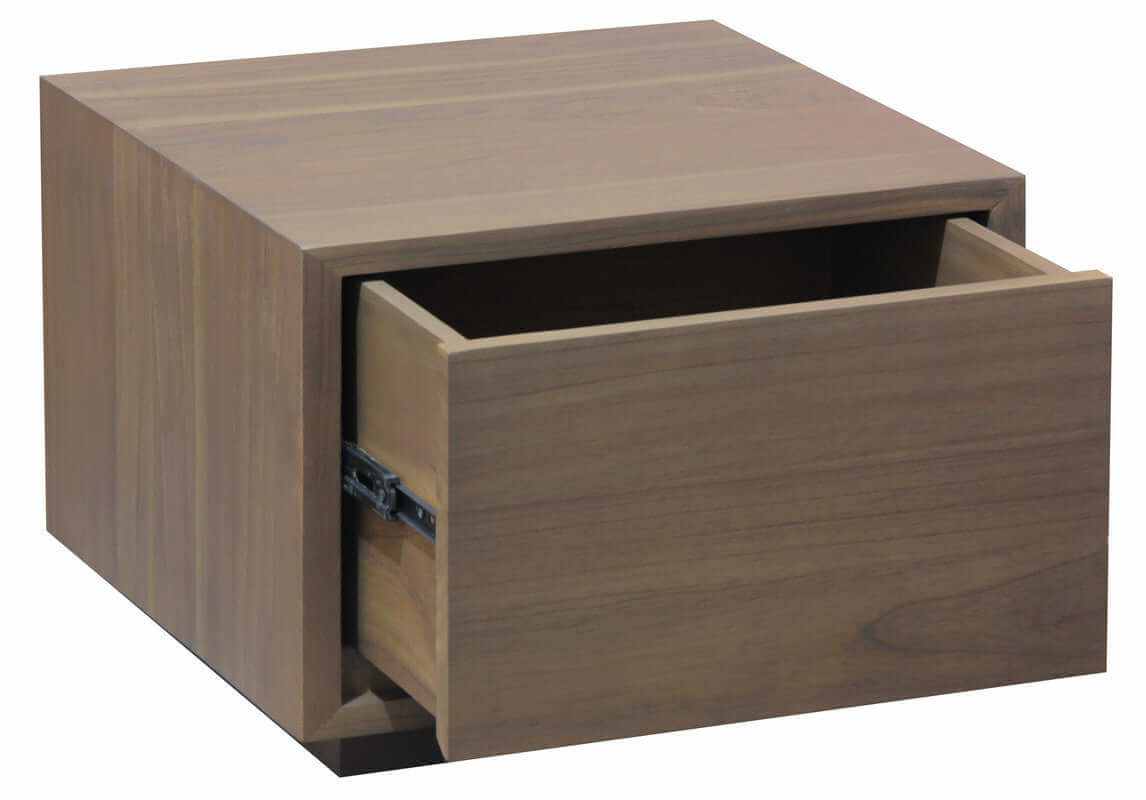 Oscar 1 Drawer Low Bedside Table - Latte