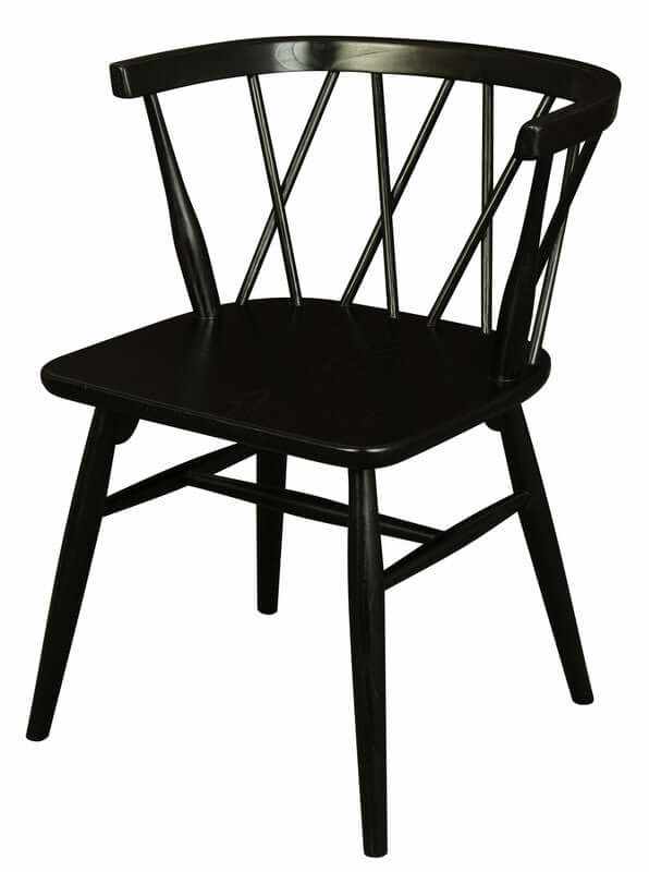 Sierra Oak Cross Back Chairs - Set of 2 - Black
