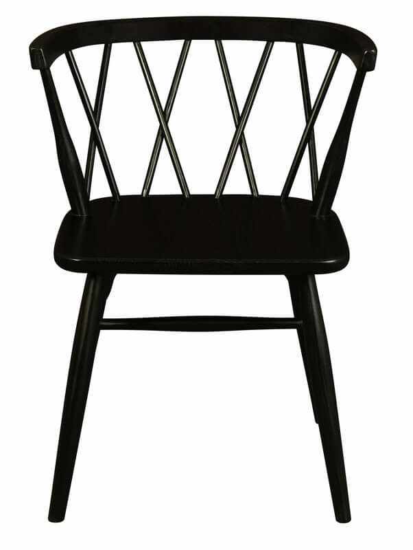 Sierra Oak Cross Back Chairs - Set of 2 - Black