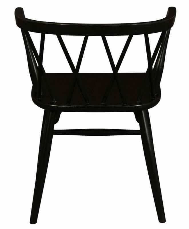 Sierra Oak Cross Back Chairs - Set of 2 - Black