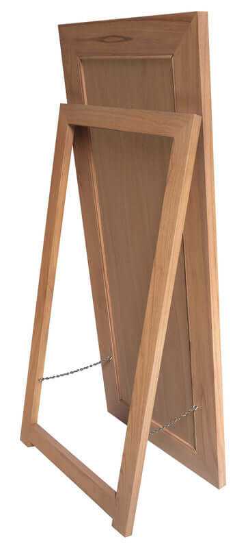 Ascot Solid Mindi Modern Floor Standing Mirror - Natural