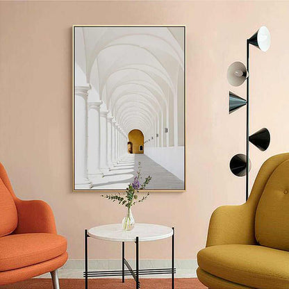 Wall Art 60cmx90cm Long Corridor Style A Gold Frame Canvas