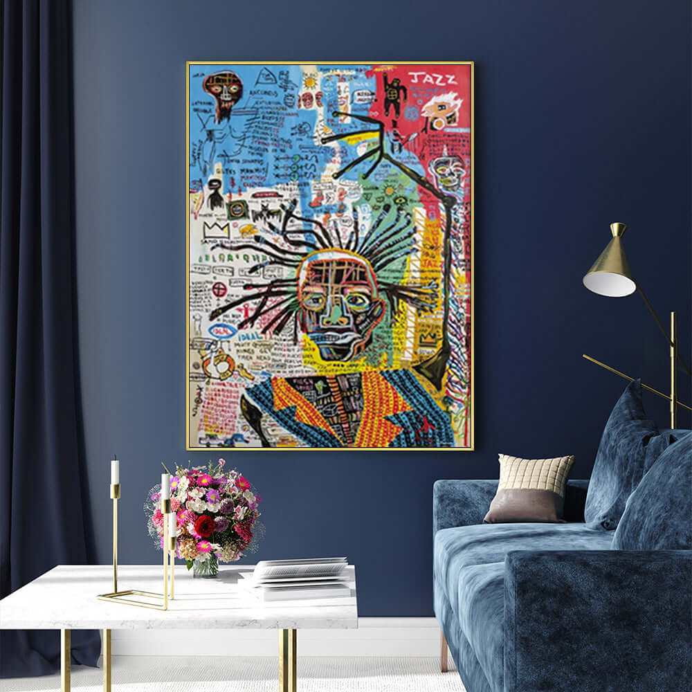 Wall Art 70cmx100cm Jazz Gold Frame Canvas