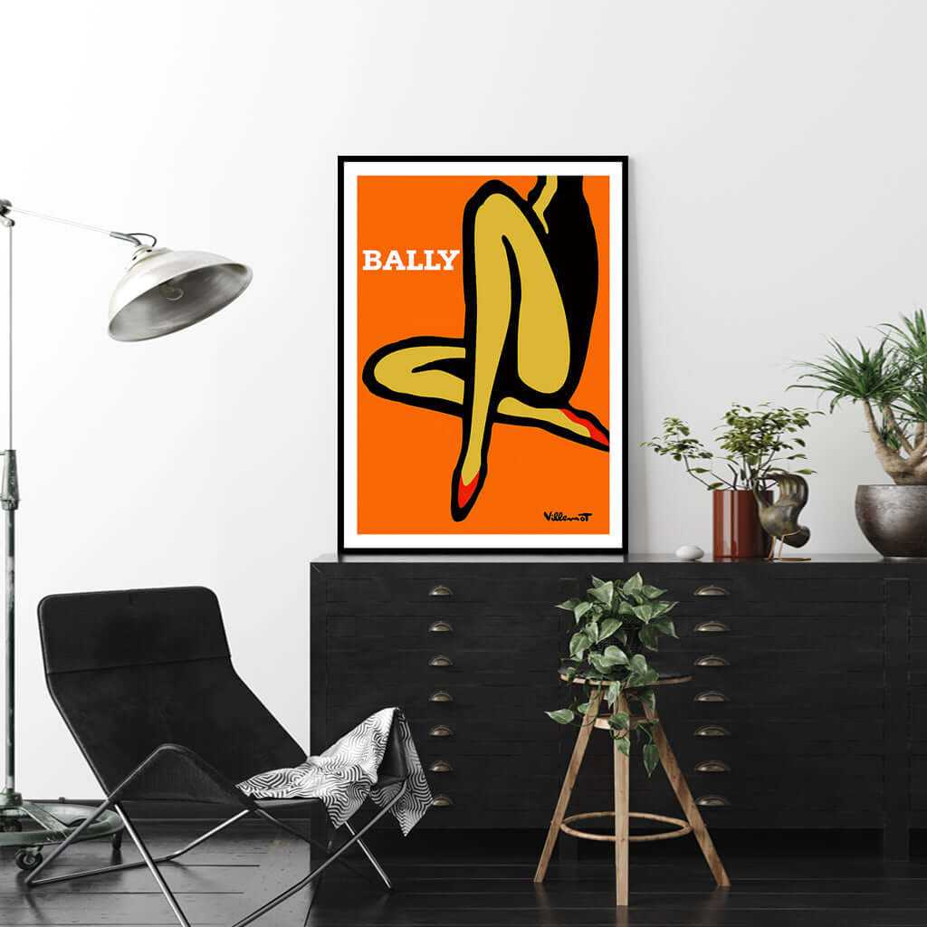 Wall Art 60cmx90cm Orange Legs Black Frame Canvas