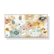 Wall Art 40cmx80cm Floral Watercolour Style Wood Frame Canvas