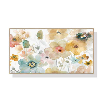 Wall Art 60cmx120cm Floral Watercolour Style Wood Frame Canvas Print