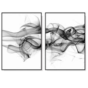 Living Room Wall Art 60cmx90cm Stylish Abstract Black - 2 Pcs Set