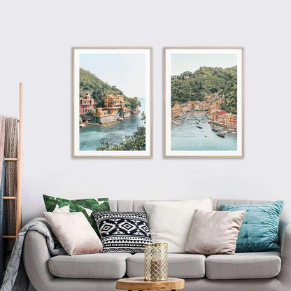 Wall Art 60cmx90cm Italy Coast 2 Sets Wood Frame Canvas Prints Online