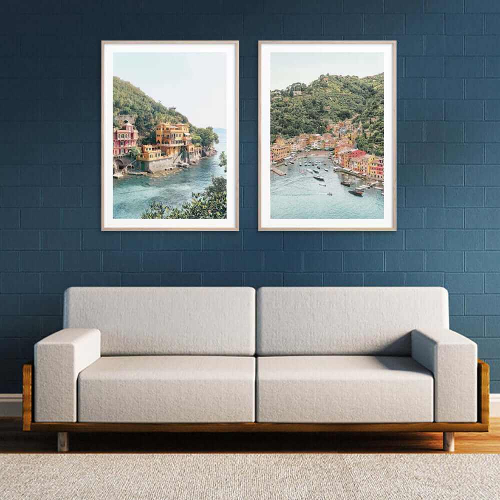 Wall Art 60cmx90cm Italy Coast 2 Sets Wood Frame Canvas Prints Online